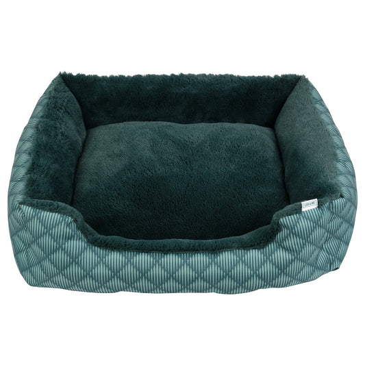 Lexi & Me Bolster Dog Bed Green Quilt