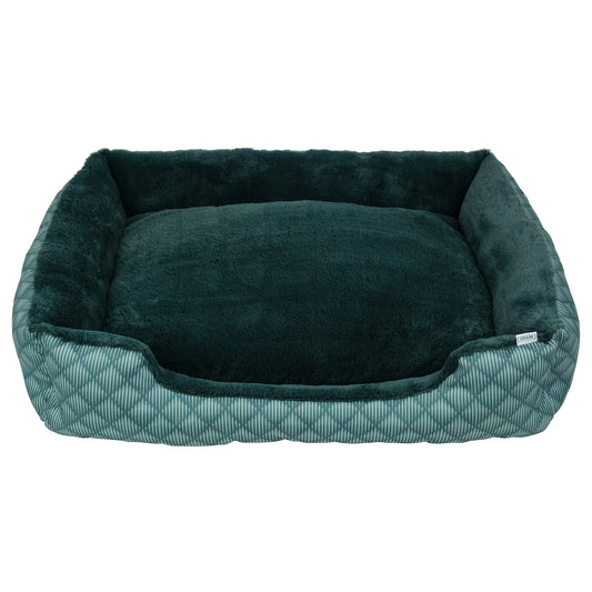Lexi & Me Bolster Dog Bed Green Quilt - Large/Extra Large