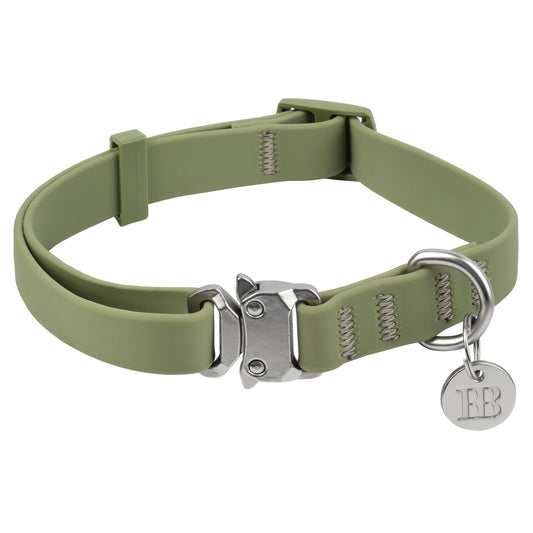 Buddy & Belle PVC Dog Collar Khaki