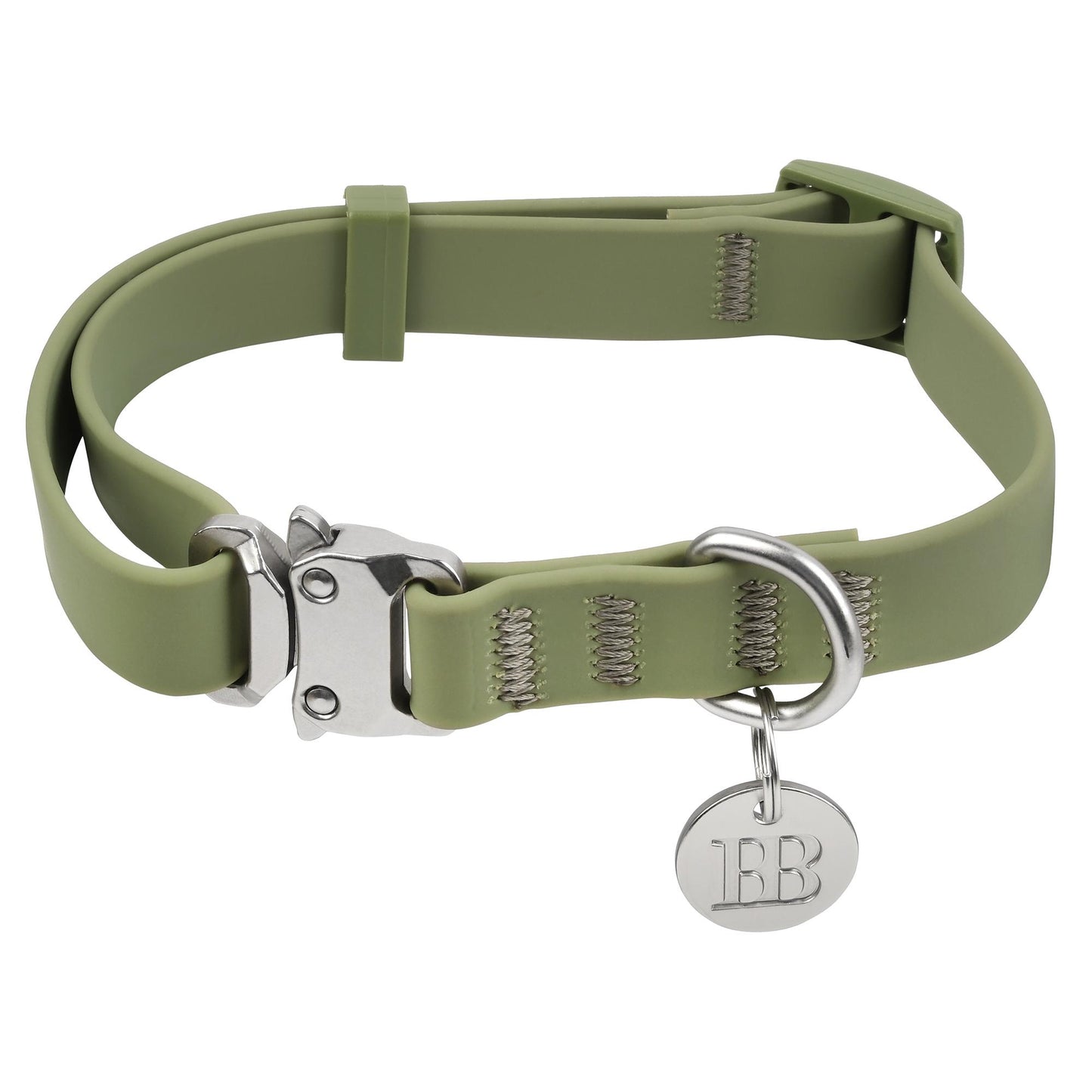 Buddy & Belle PVC Dog Collar Khaki