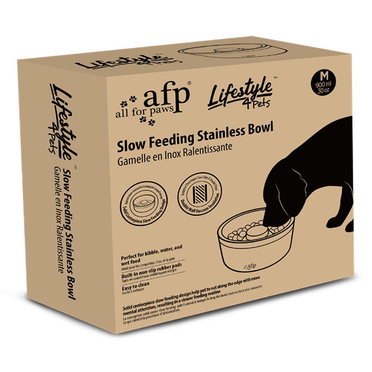 AFP Slow Feeding Stainless Dog Bowl