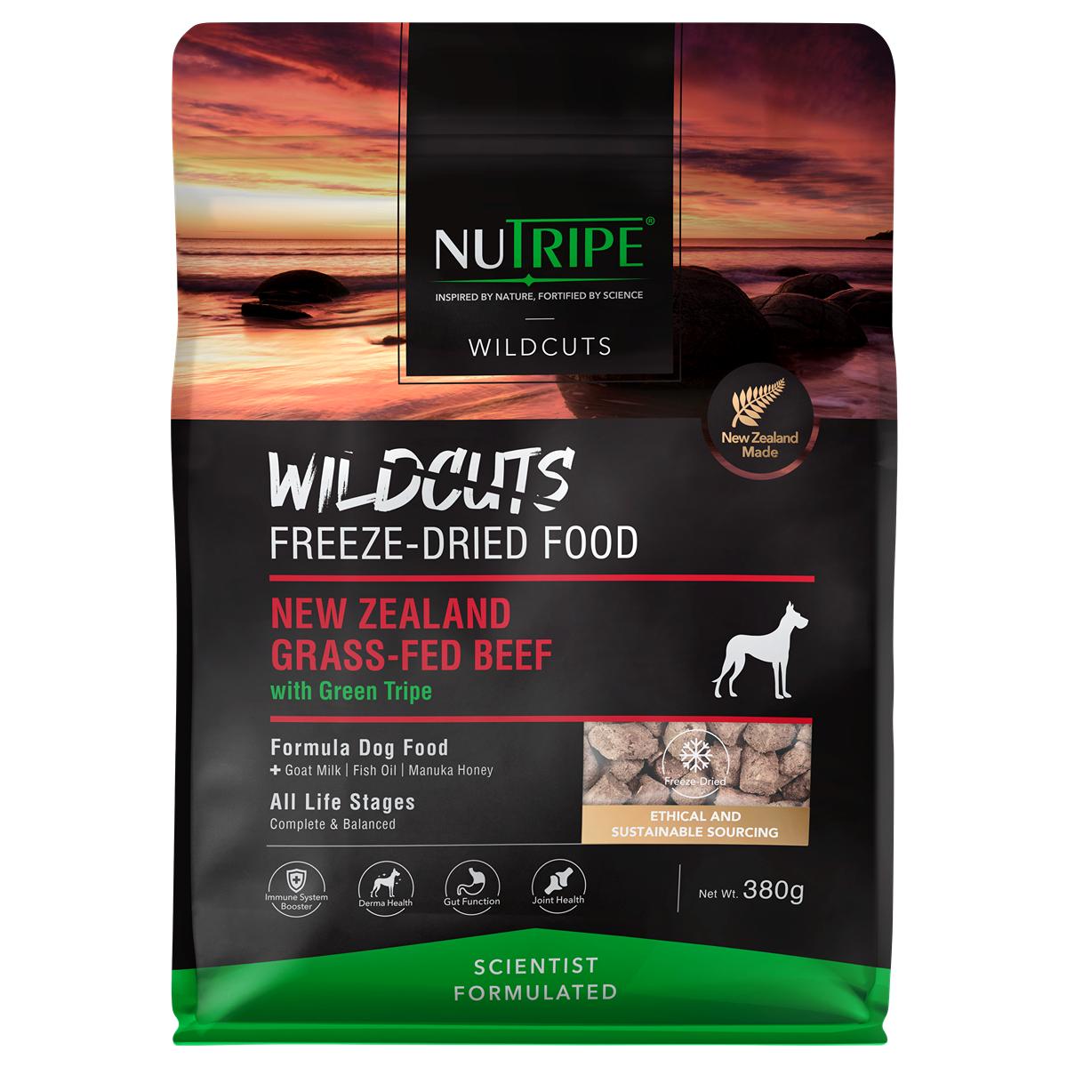 NUTRIPE Wildcuts Beef With Green Tripe Freeze-Dried Dog Food