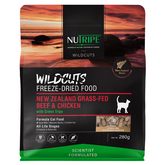 NUTRIPE Wildcuts Beef & Chicken With Green Tripe Freeze-Dried Cat Food