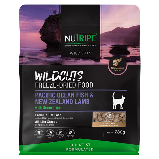 NUTRIPE Wildcuts Fish & Lamb With Green Tripe Freeze-Dried Cat Food