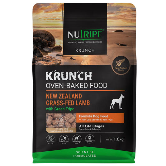 NUTRIPE Krunch Lamb With Green Tripe Oven-Baked Dog Food