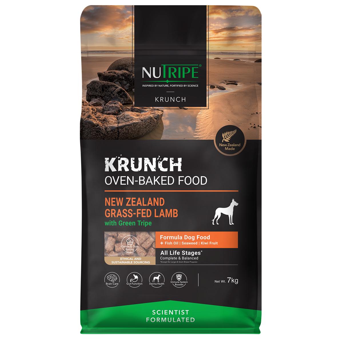 NUTRIPE Krunch Lamb With Green Tripe Oven-Baked Dog Food