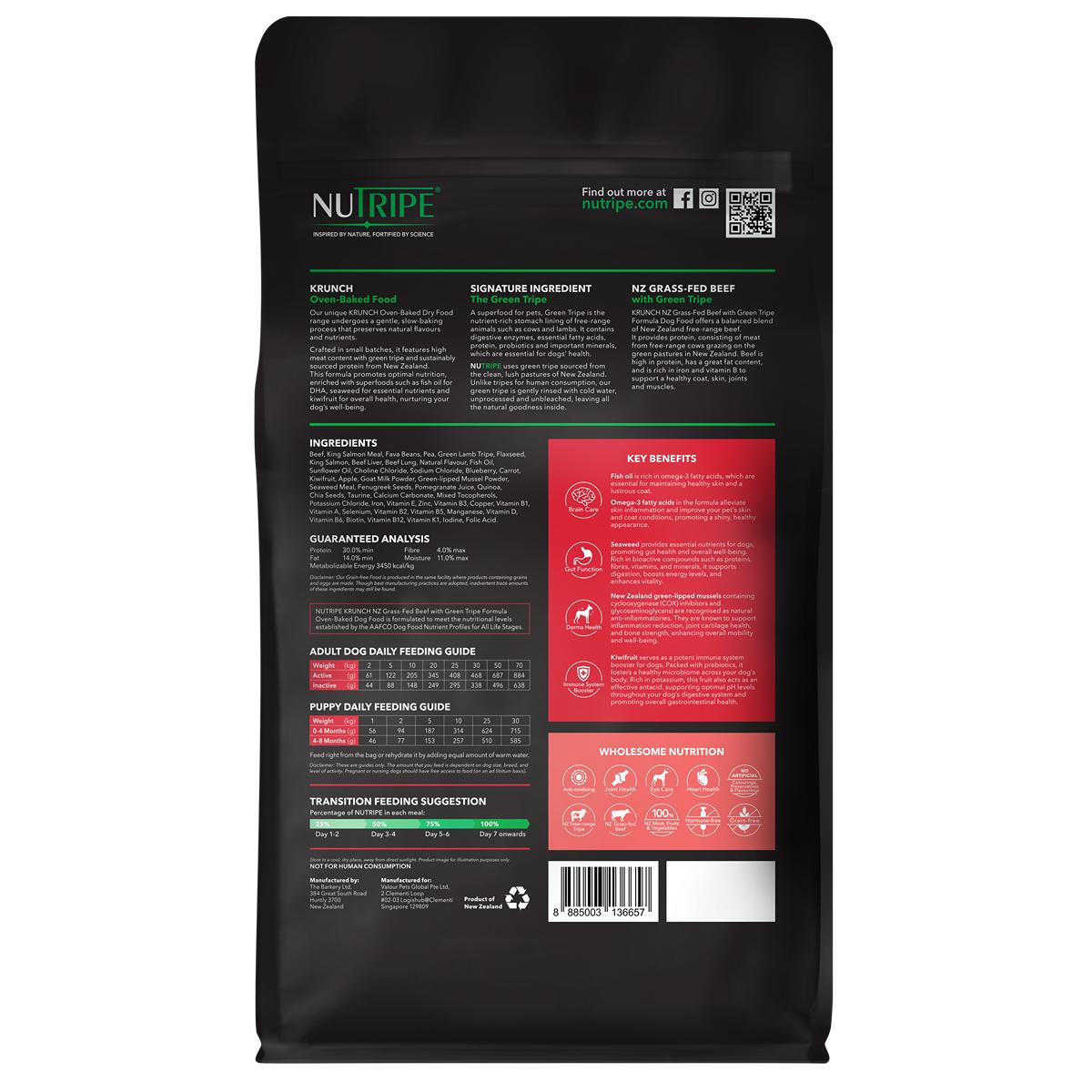 NUTRIPE Krunch Beef With Green Tripe Oven-Baked Dog Food