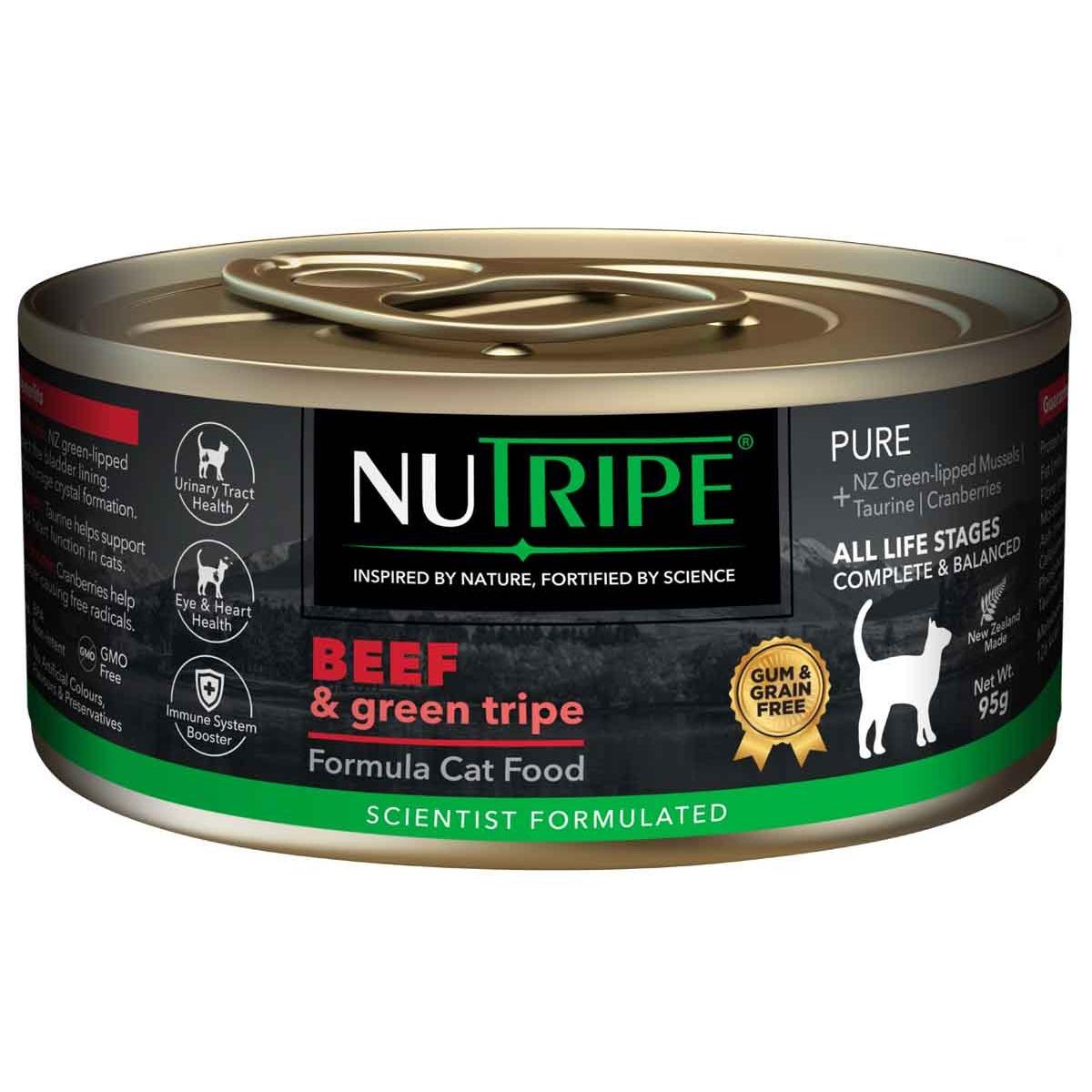 NUTRIPE Pure Gum-Free Beef & Green Tripe Wet Cat Food