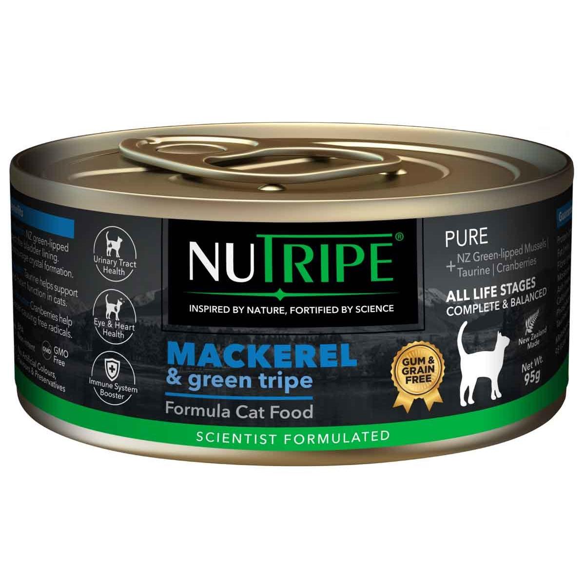 NUTRIPE Pure Gum-Free Mackerel & Green Tripe Wet Cat Food