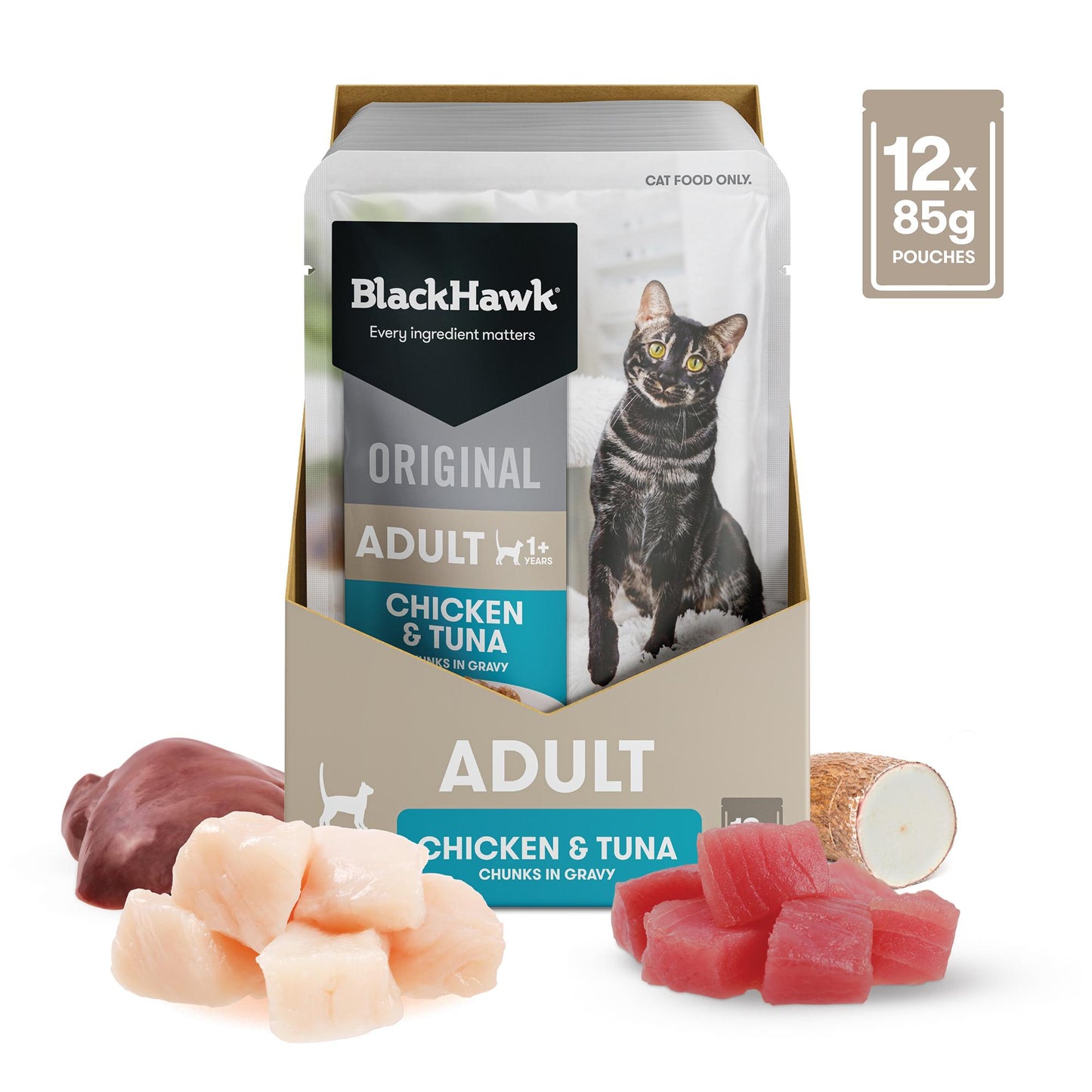 Black Hawk Original Chicken & Tuna in Gravy Wet Cat Food