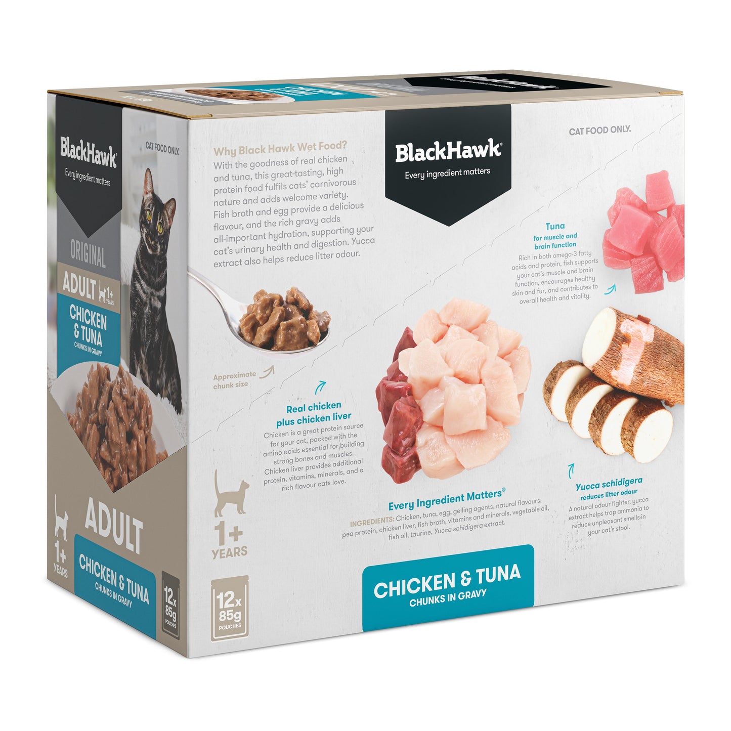 Black Hawk Original Chicken & Tuna in Gravy Wet Cat Food
