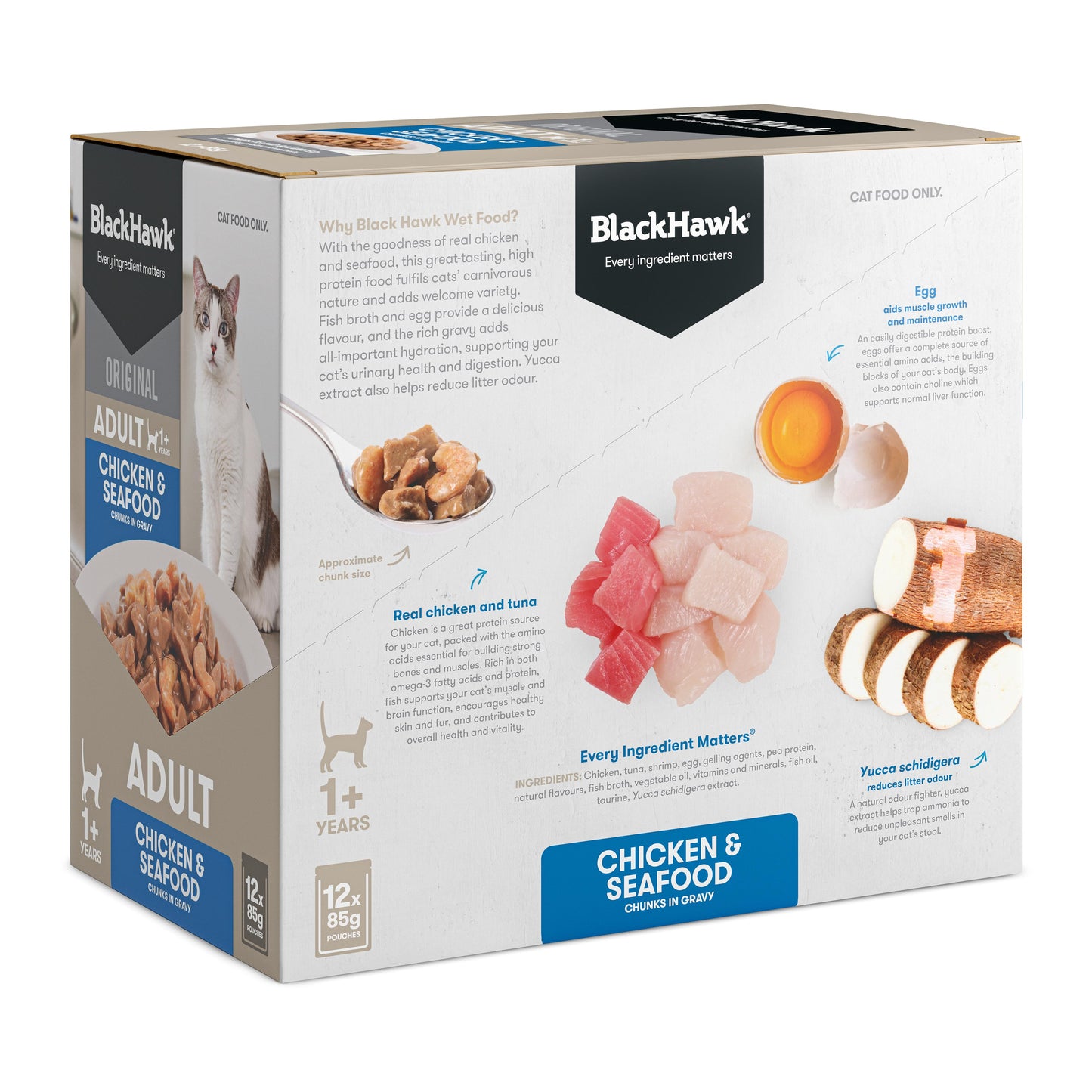 Black Hawk Original Chicken & Seafood in Gravy Wet Cat Food