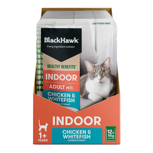 Black Hawk Healthy Benefits Indoor Chicken & Fish Wet Cat Food