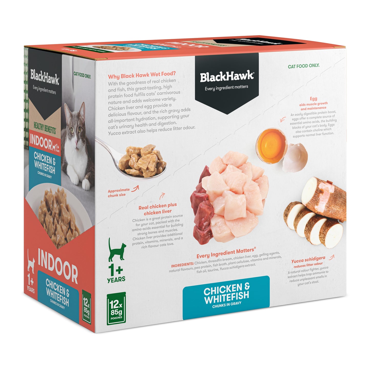 Black Hawk Healthy Benefits Indoor Chicken & Fish Wet Cat Food