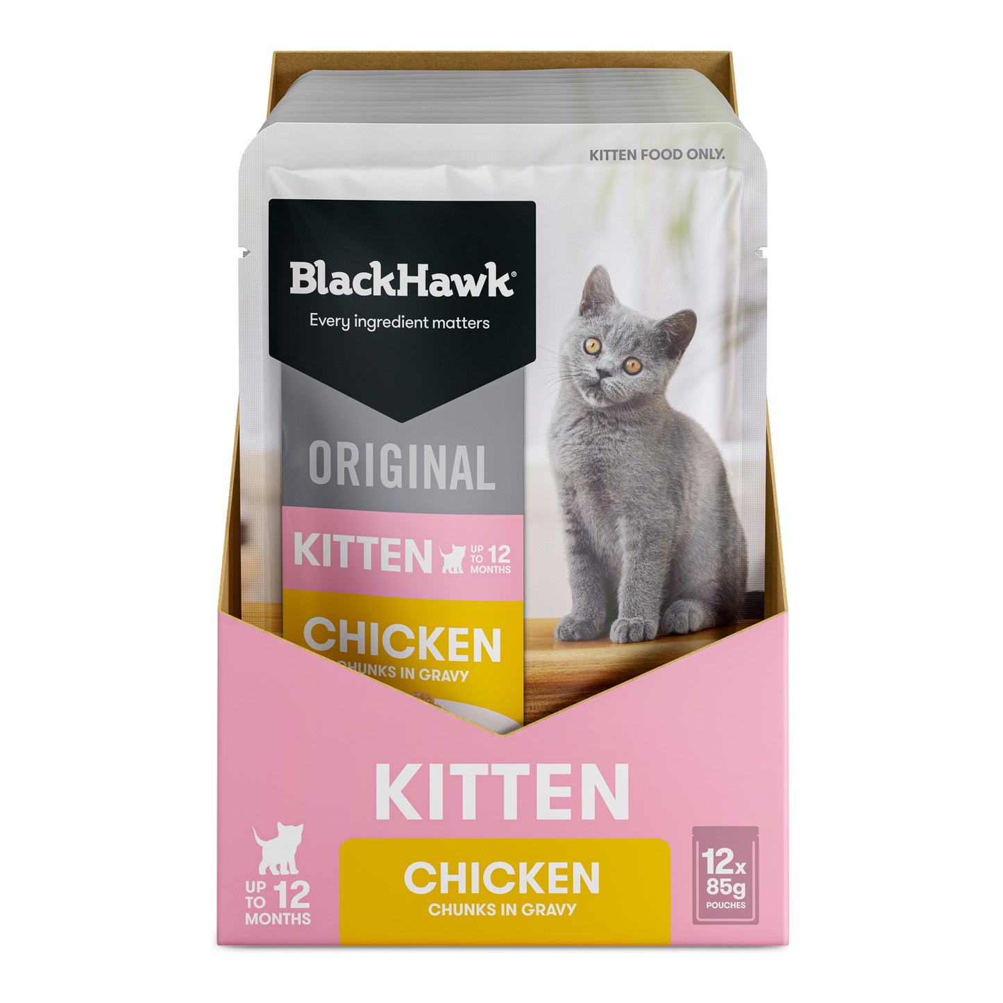 Black Hawk Original Kitten Chicken in Gravy Wet Cat Food