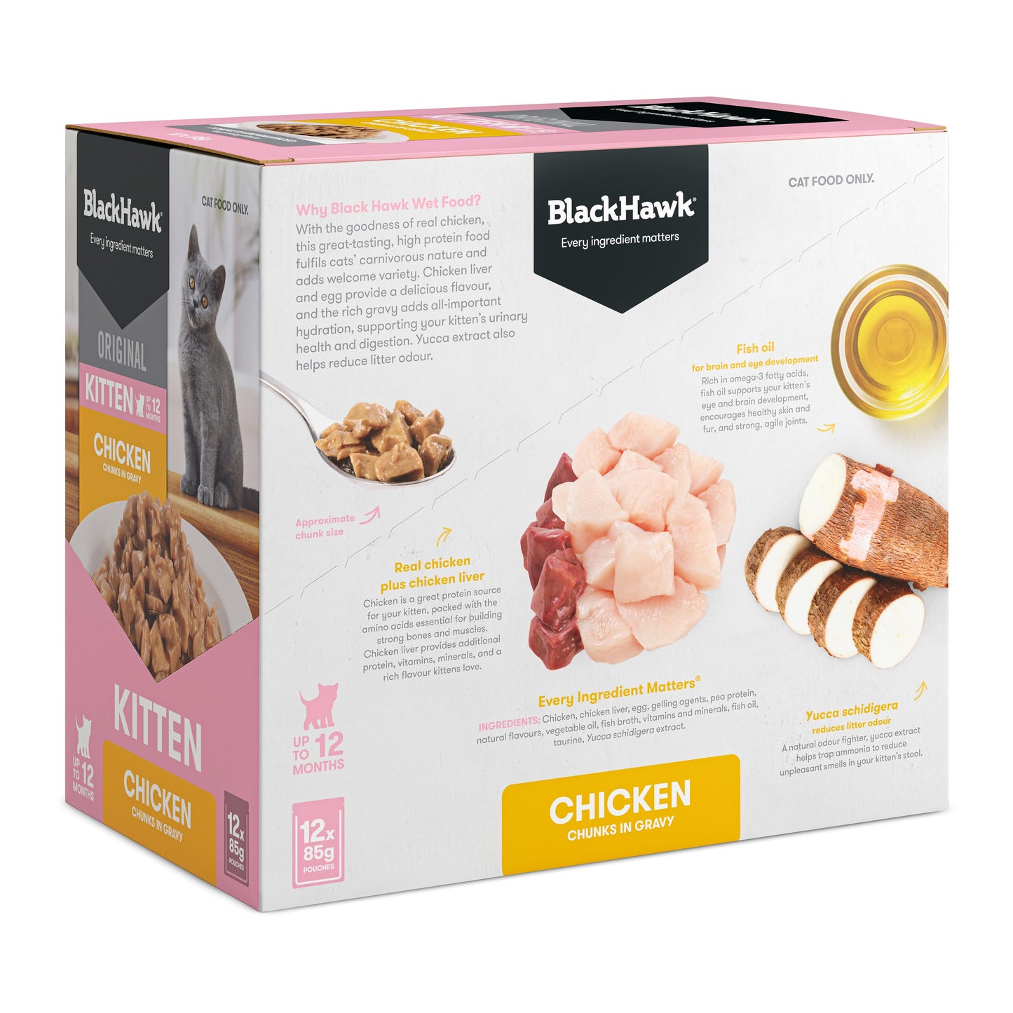 Black Hawk Original Kitten Chicken in Gravy Wet Cat Food