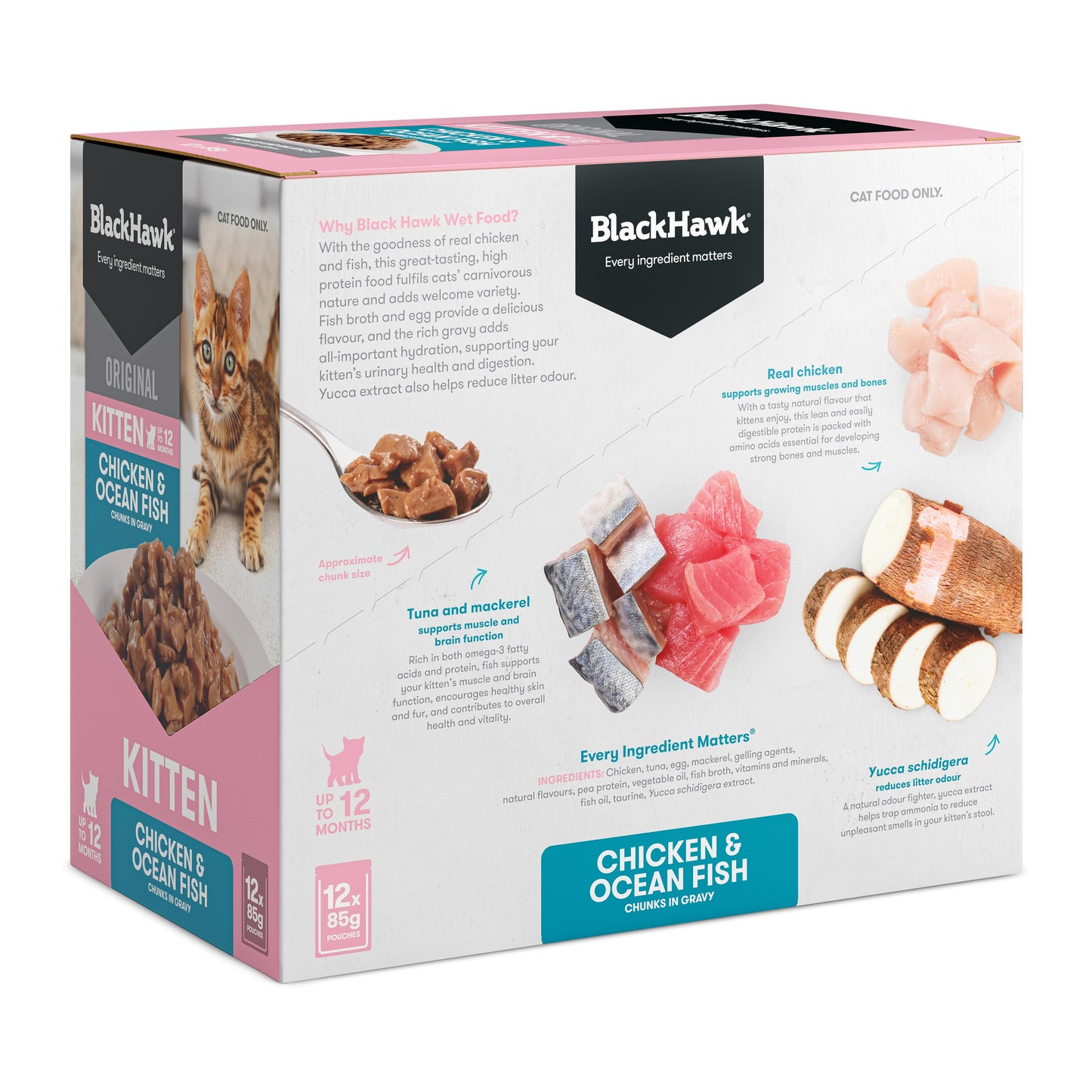 Black Hawk Original Kitten Chicken & Fish in Gravy Wet Cat Food