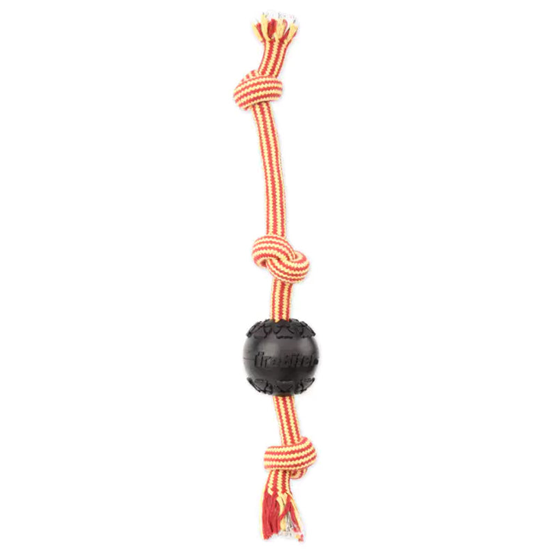 Mammoth TireBiter Treat Ball with Rope Dog Toy