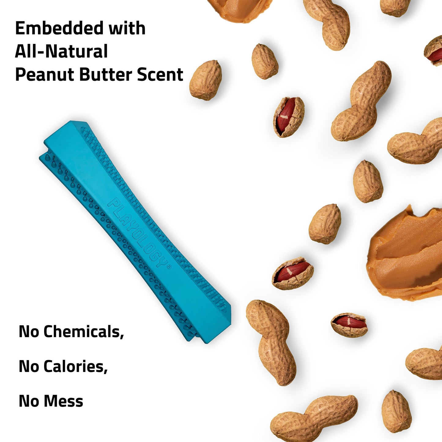 Playology Senior Dog Dental Stick Toy - Peanut Butter
