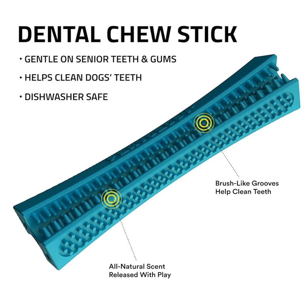 Playology Senior Dog Dental Stick Toy - Peanut Butter