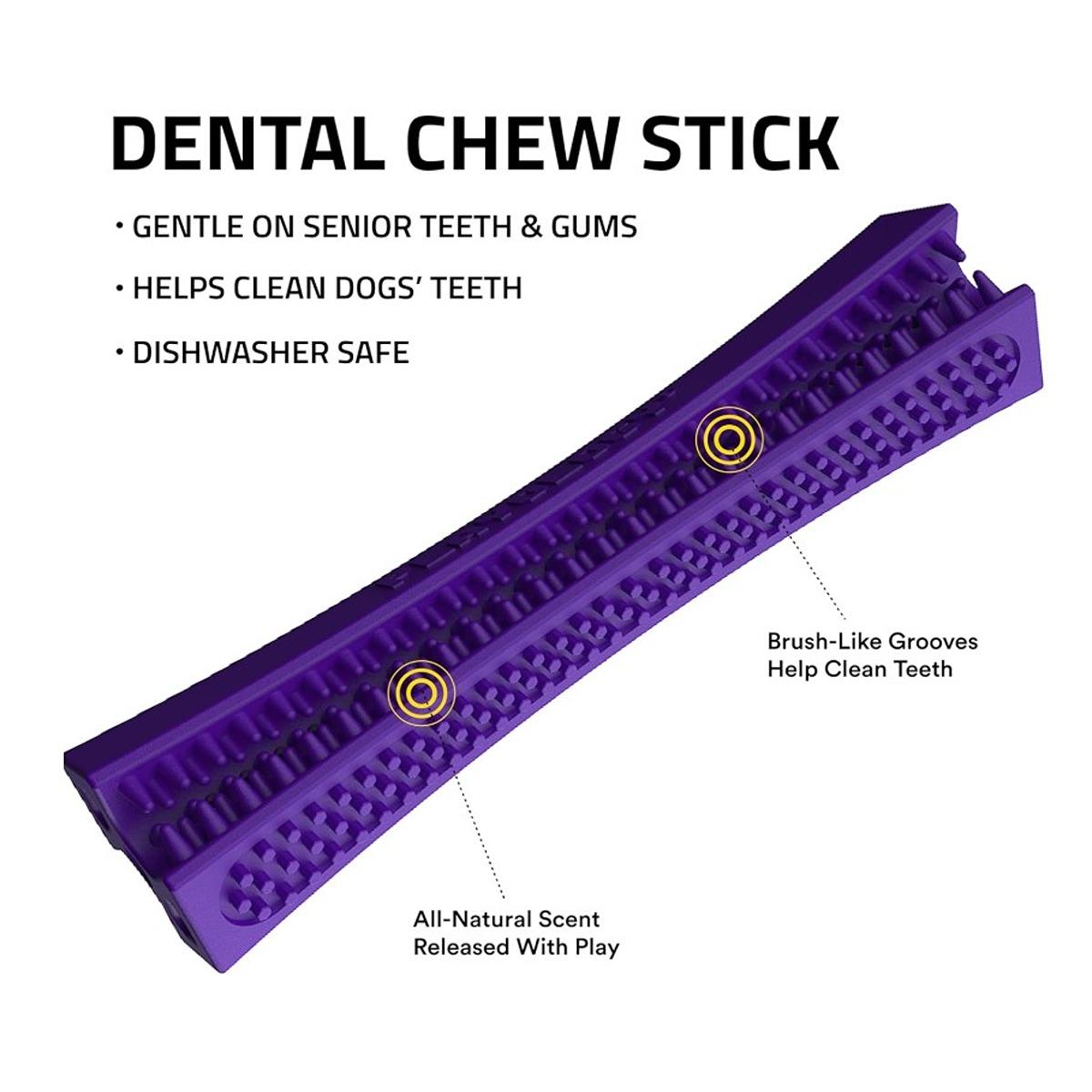 Playology Senior Dog Dental Stick Toy - Pork Sausage