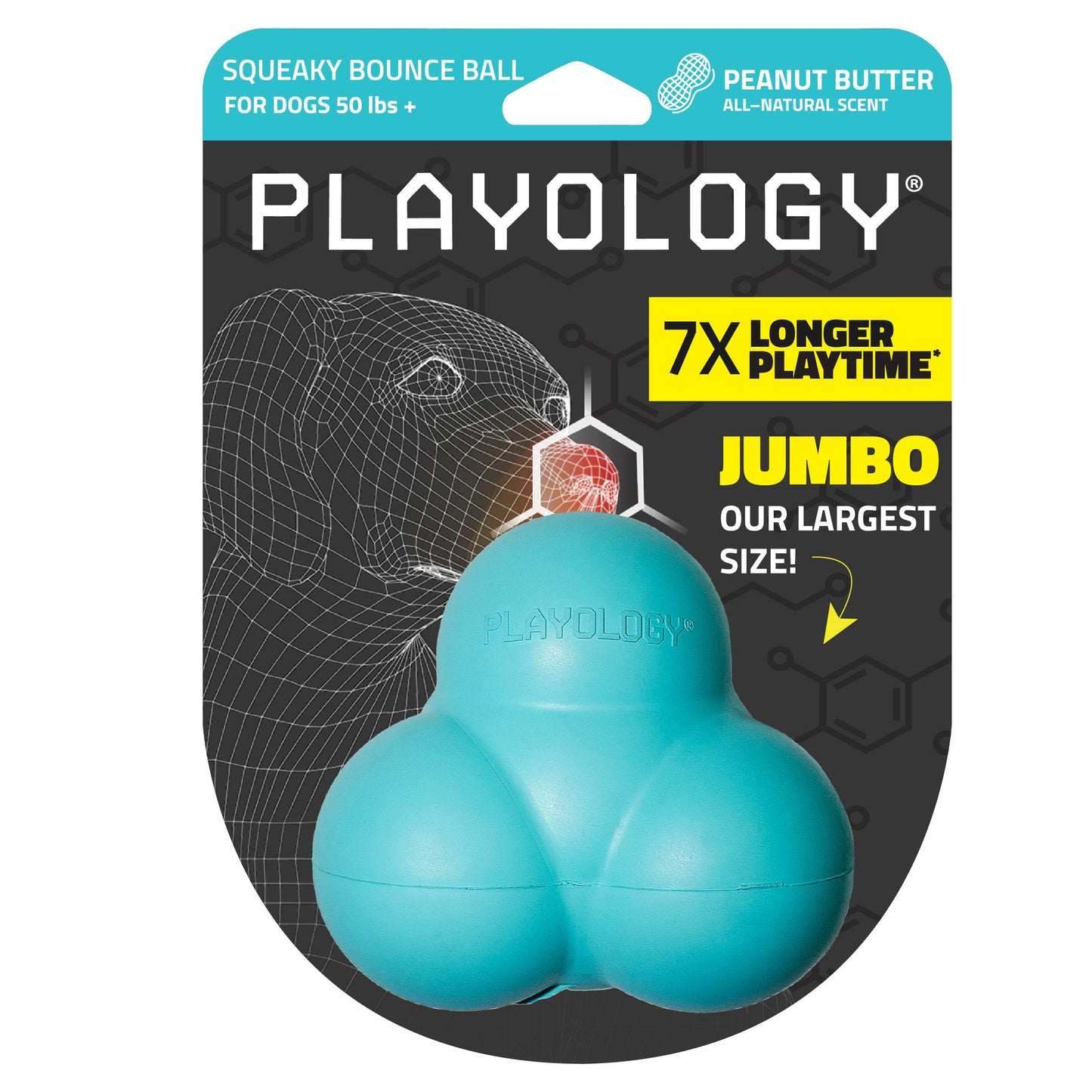 Playology Squeaky Bounce Ball Toy - Peanut Butter