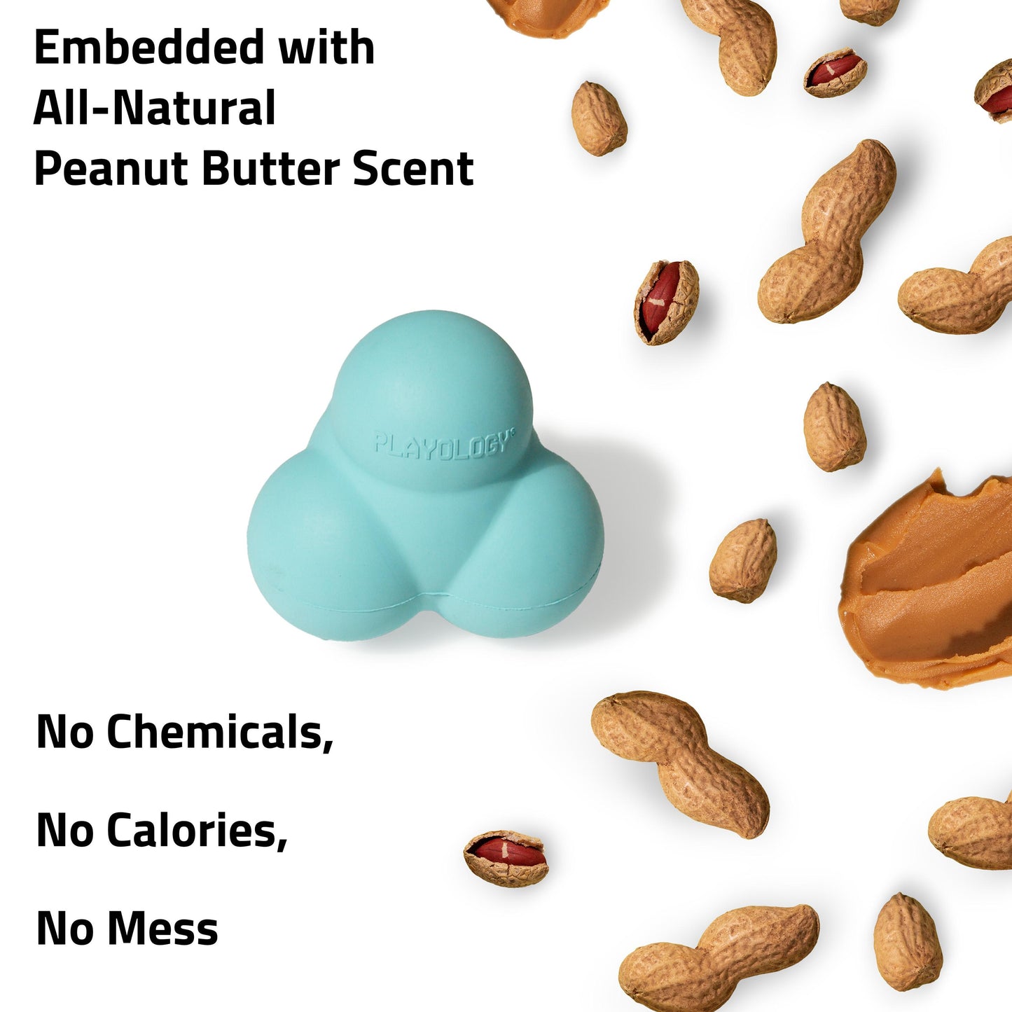 Playology Squeaky Bounce Ball Toy - Peanut Butter