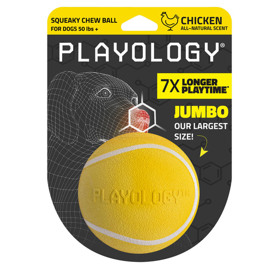 Playology Squeaky Chew Ball Toy- Chicken