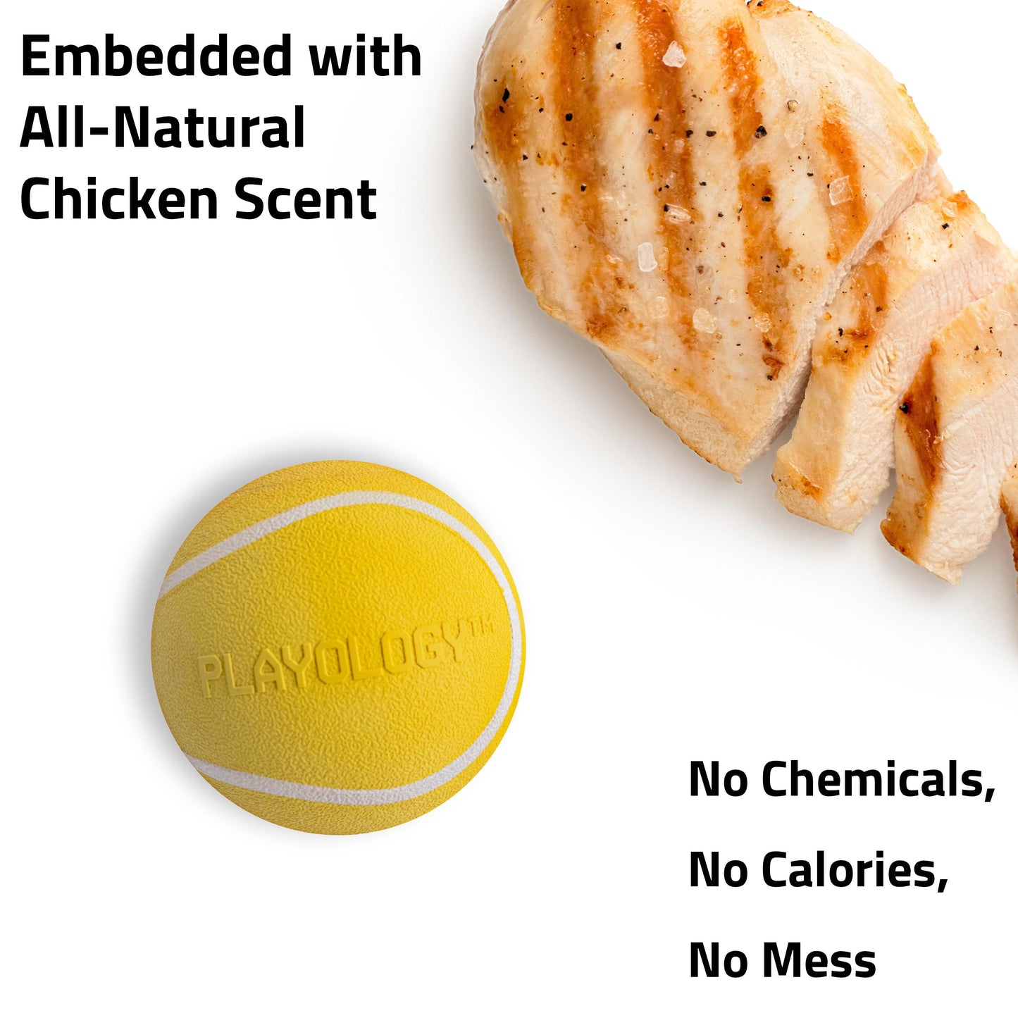 Playology Squeaky Chew Ball Toy- Chicken
