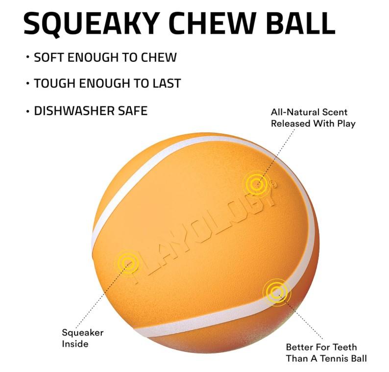 Playology Squeaky Chew Ball Toy- Chicken
