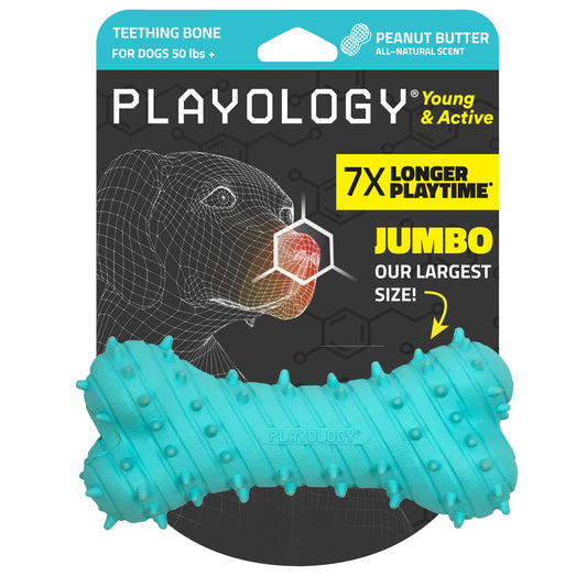 Playology Puppy Teething Bone Toy - Peanut Butter