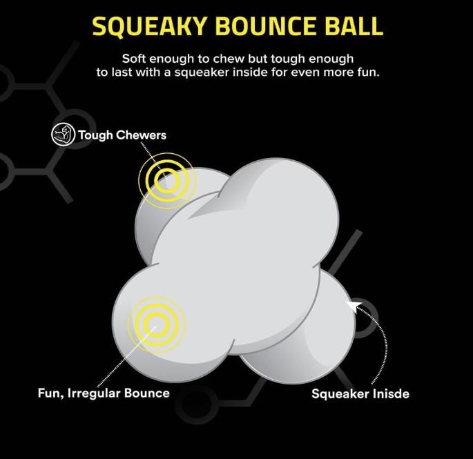 Playology Squeaky Bounce Ball Toy - Peanut Butter