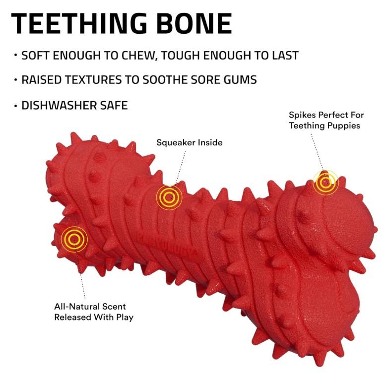Playology Puppy Teething Bone Toy - Beef