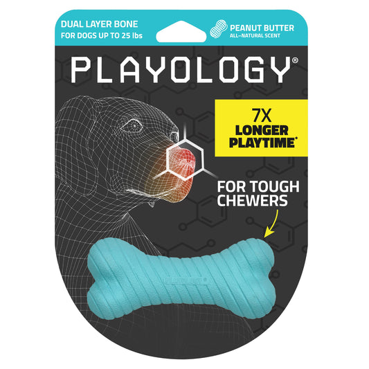 Playology Dual Layer Bone Toy - Peanut Butter