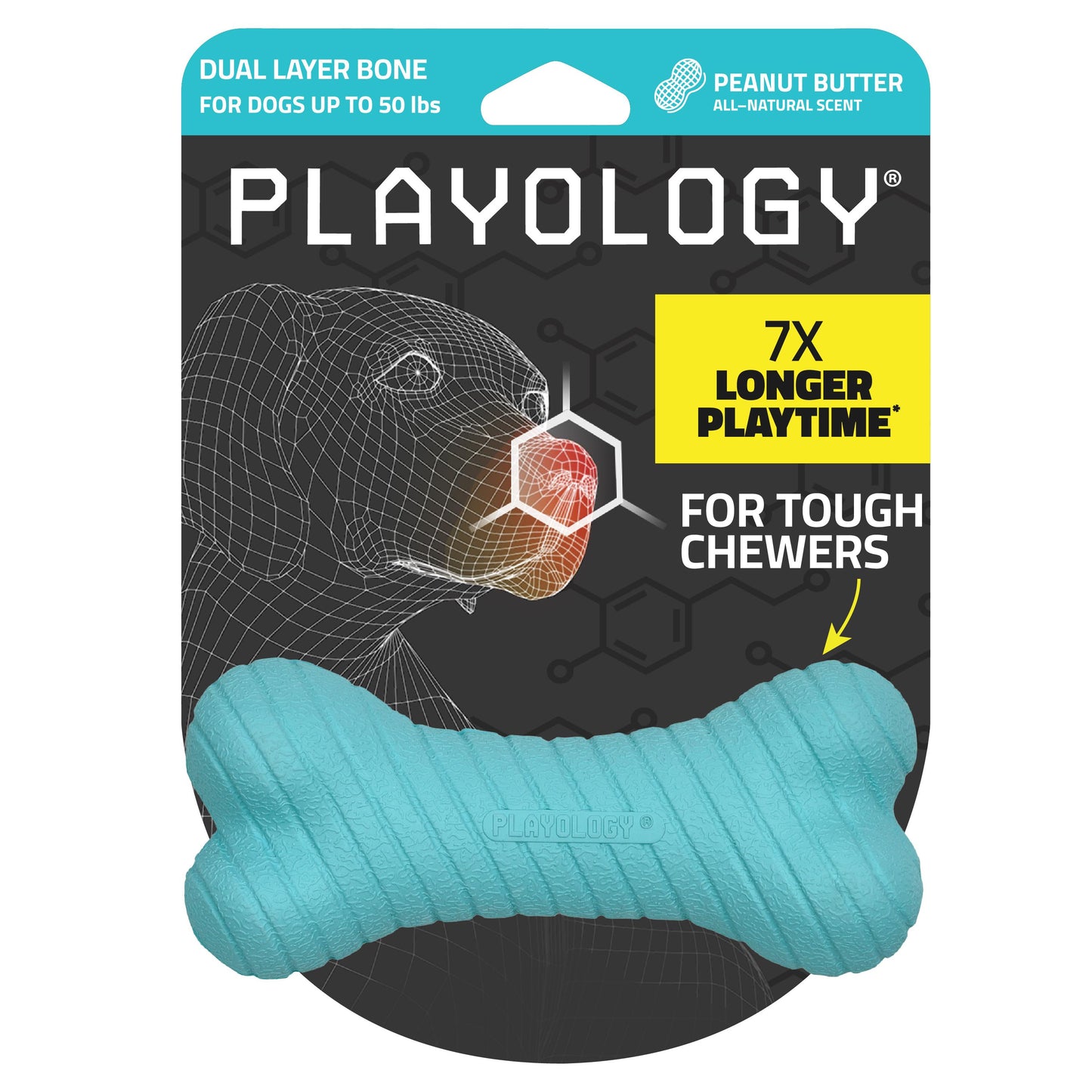 Playology Dual Layer Bone Toy - Peanut Butter