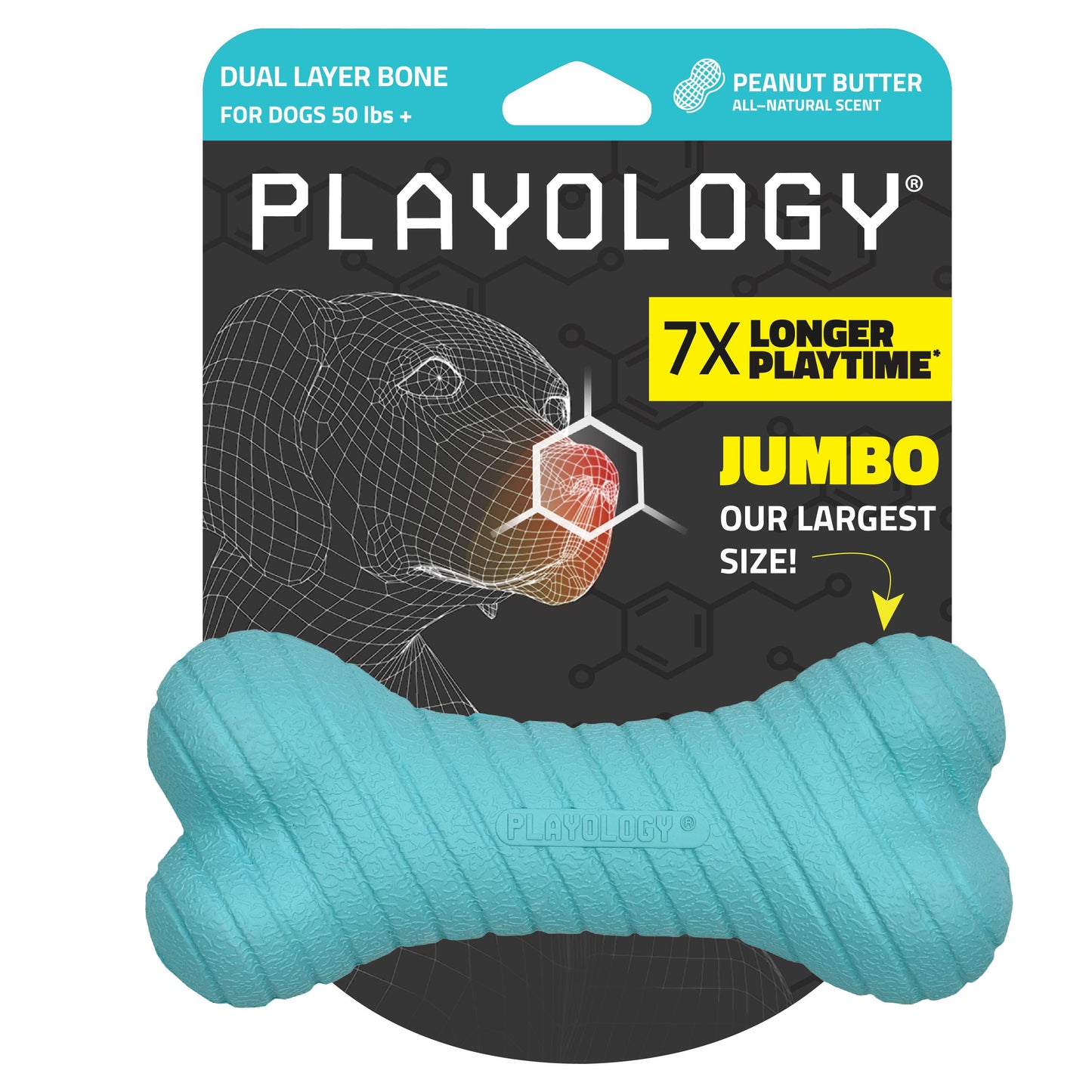 Playology Dual Layer Bone Toy - Peanut Butter