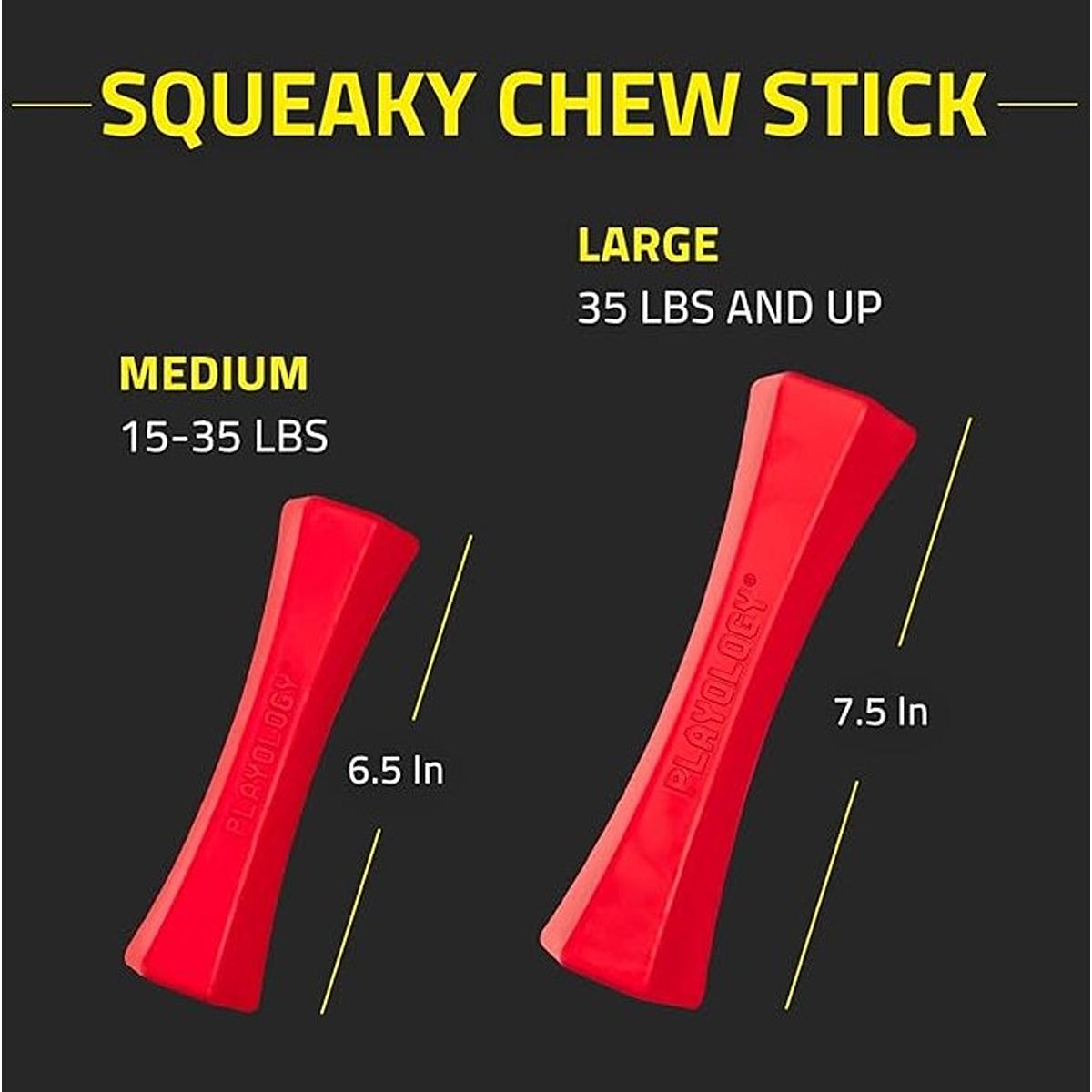 Playology Squeaky Chew Stick Toy - Beef