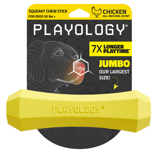 Playology Squeaky Chew Stick Toy- Chicken