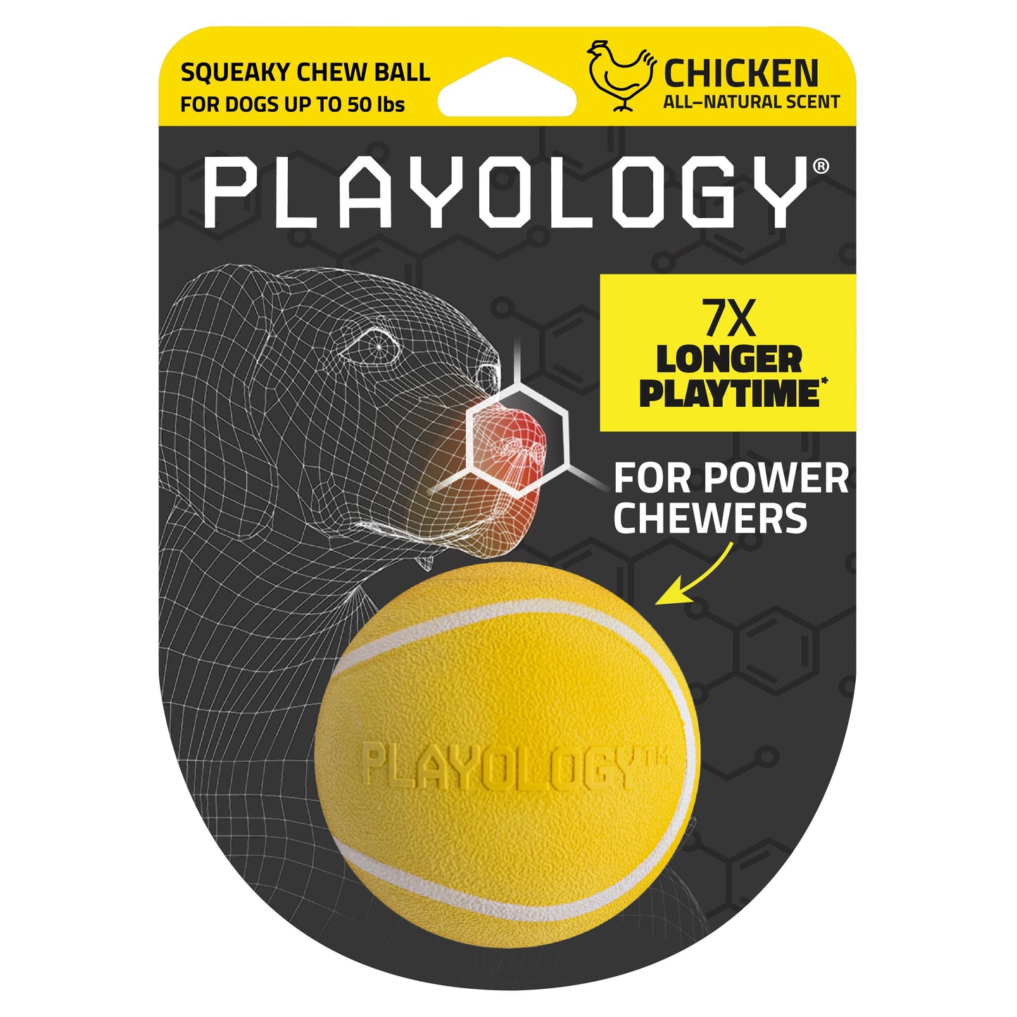 Playology Squeaky Chew Ball Toy- Chicken