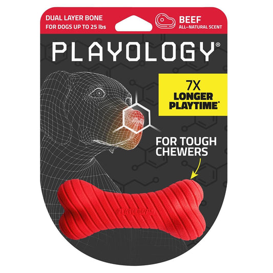 Playology Dual Layer Bone Toy - Beef