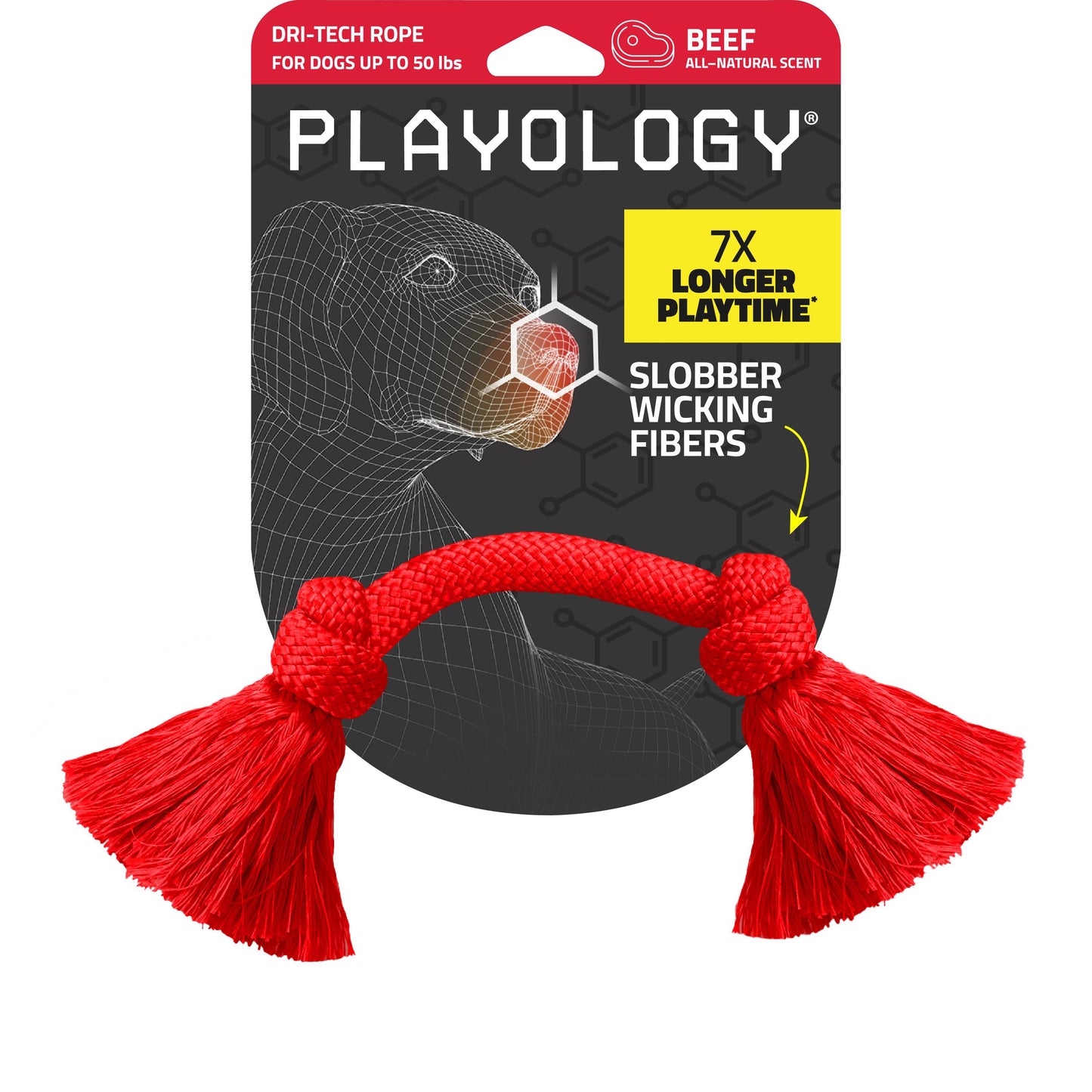 Playology Dri-Tech Rope Toy - Beef