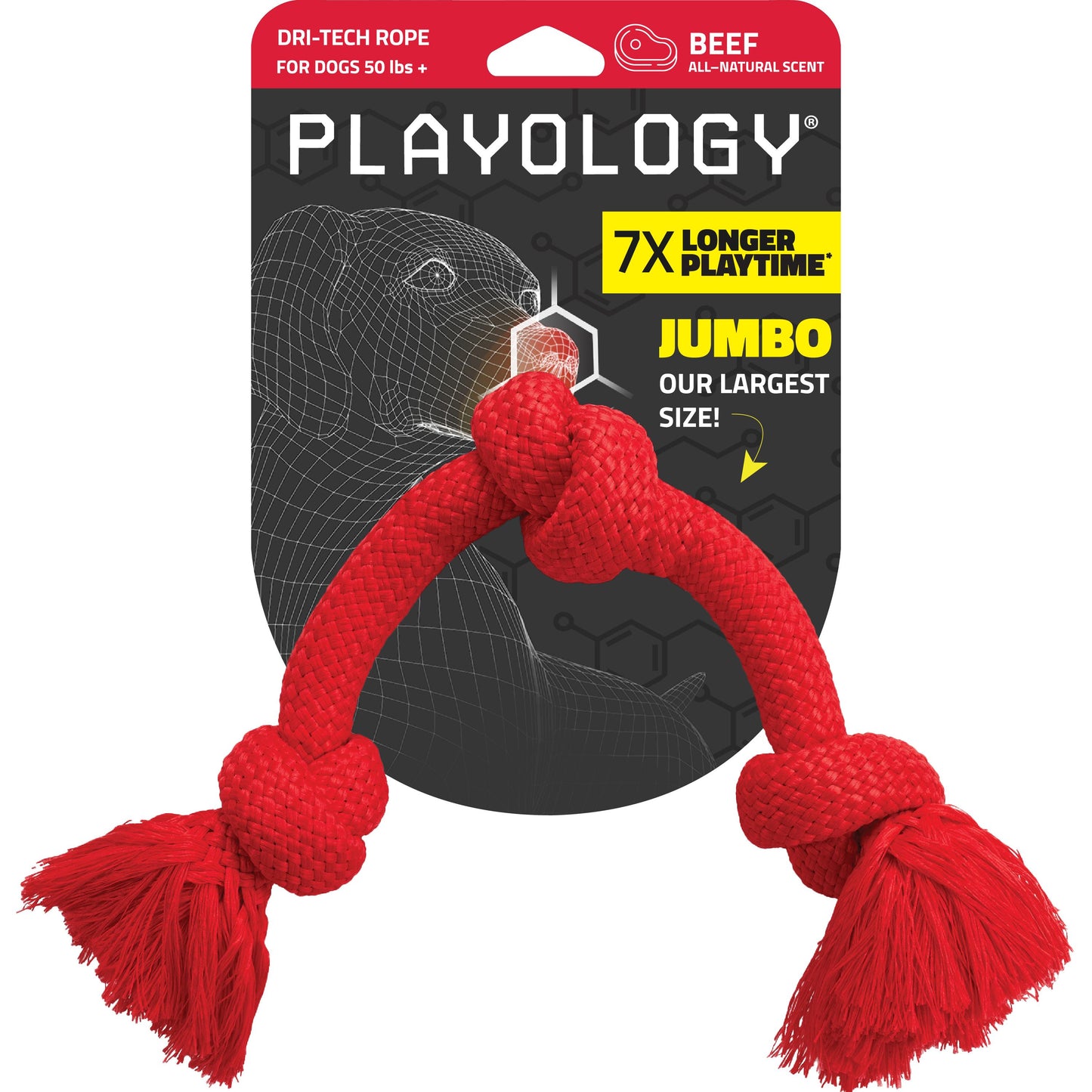 Playology Dri-Tech Rope Toy - Beef