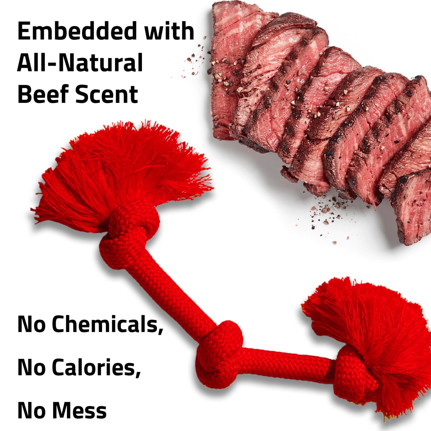 Playology Dri-Tech Rope Toy - Beef