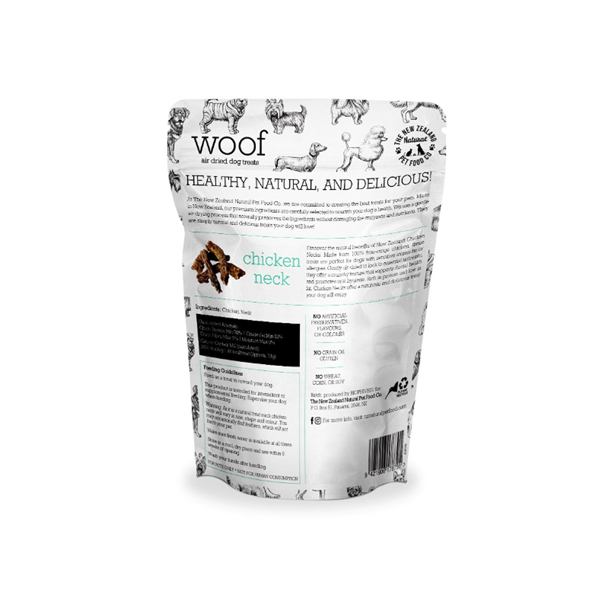 Woof Air-Dried Chicken Neck Dog Treats