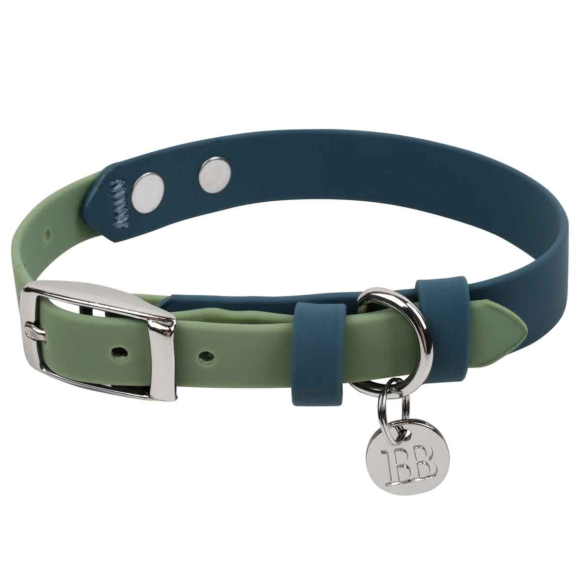 Buddy & Belle Dog Collar Saltbush Green & Lagoon Blue
