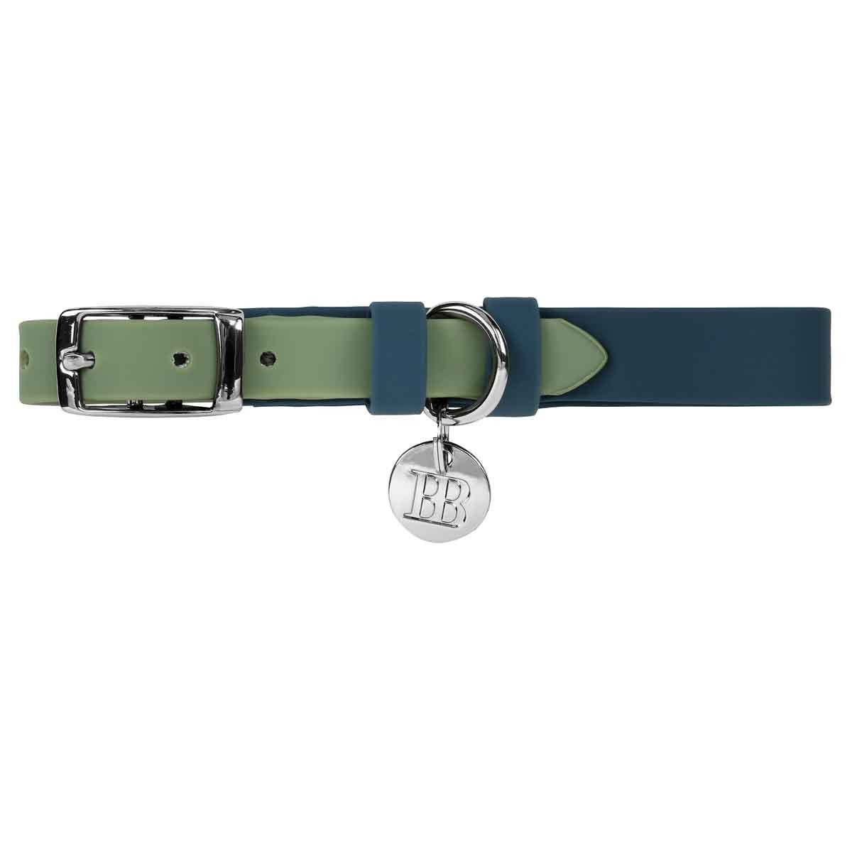 Buddy & Belle Dog Collar Saltbush Green & Lagoon Blue