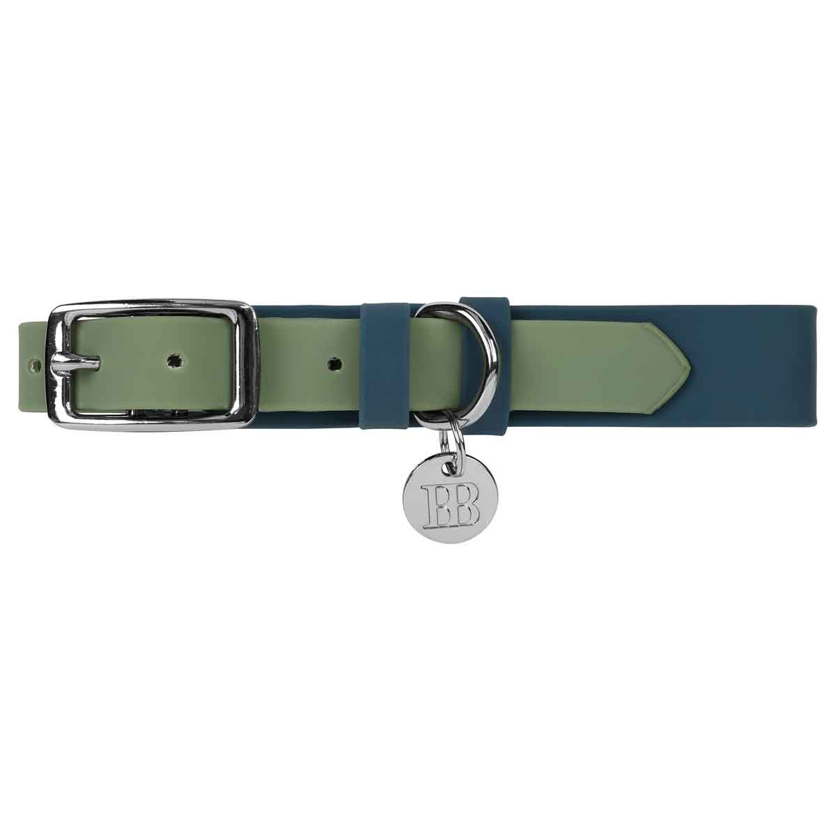 Buddy & Belle Dog Collar Saltbush Green & Lagoon Blue