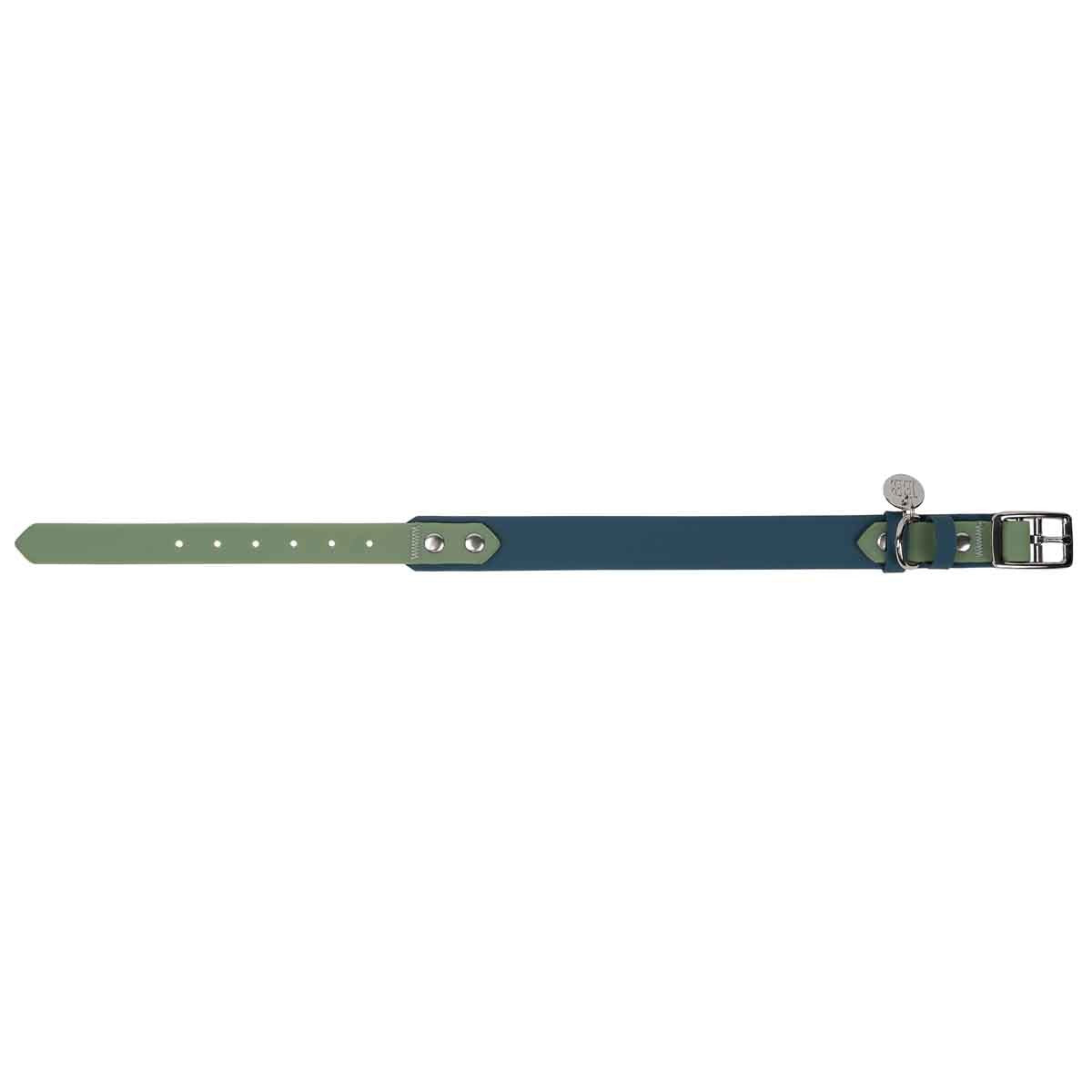 Buddy & Belle Dog Collar Saltbush Green & Lagoon Blue