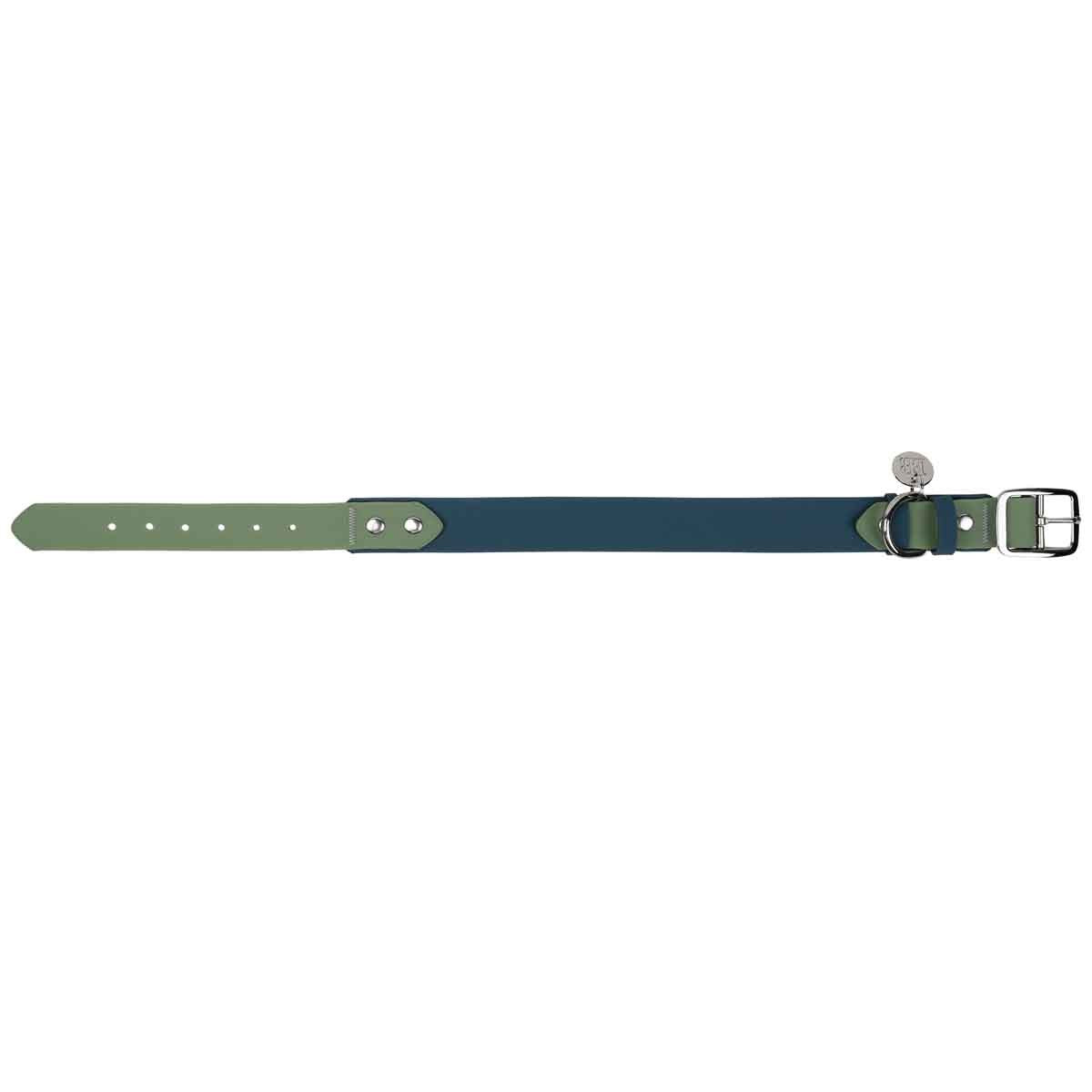 Buddy & Belle Dog Collar Saltbush Green & Lagoon Blue