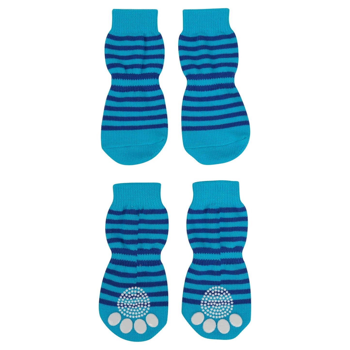 Lexi & Me Grippy Dog Socks Blue Stripes